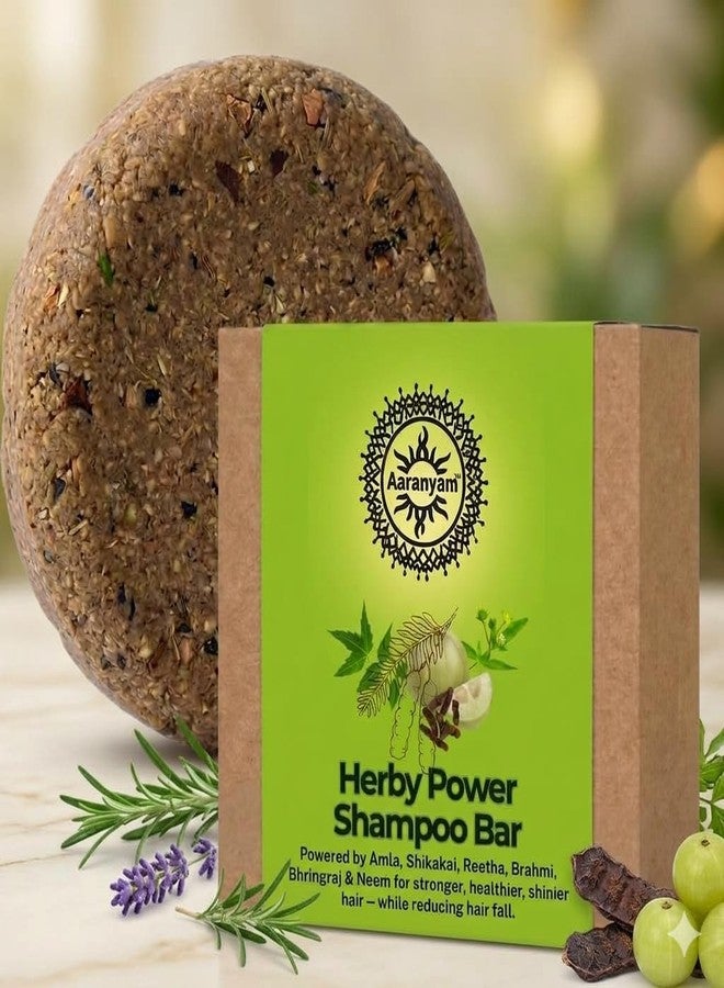 Aaranyam Herby Power Shampoo Bar - 100g Enriched with onion oil, Turmeric, Bhringraj, Brahmi, Amla, Shikakai, Neem, Reetha, and Flaxseed Extract for Stronger Hair - Perfect for Men, Women, and Travel - Image 2