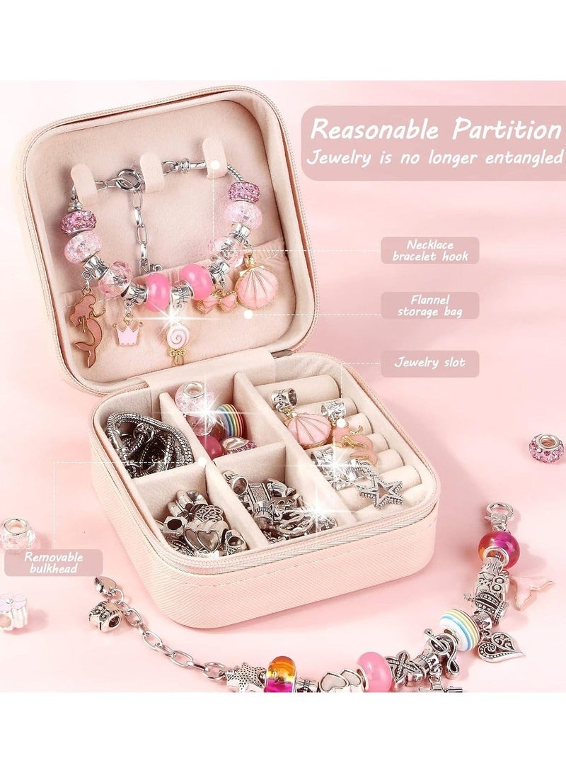 Bracelet Making Kit for Girls, 66 pcs DIY Jewelry Craft Set with Charm Beads and Gift Box, Creative Art Present for Kids Ages 8-12, Adults (Pink) - Image 3