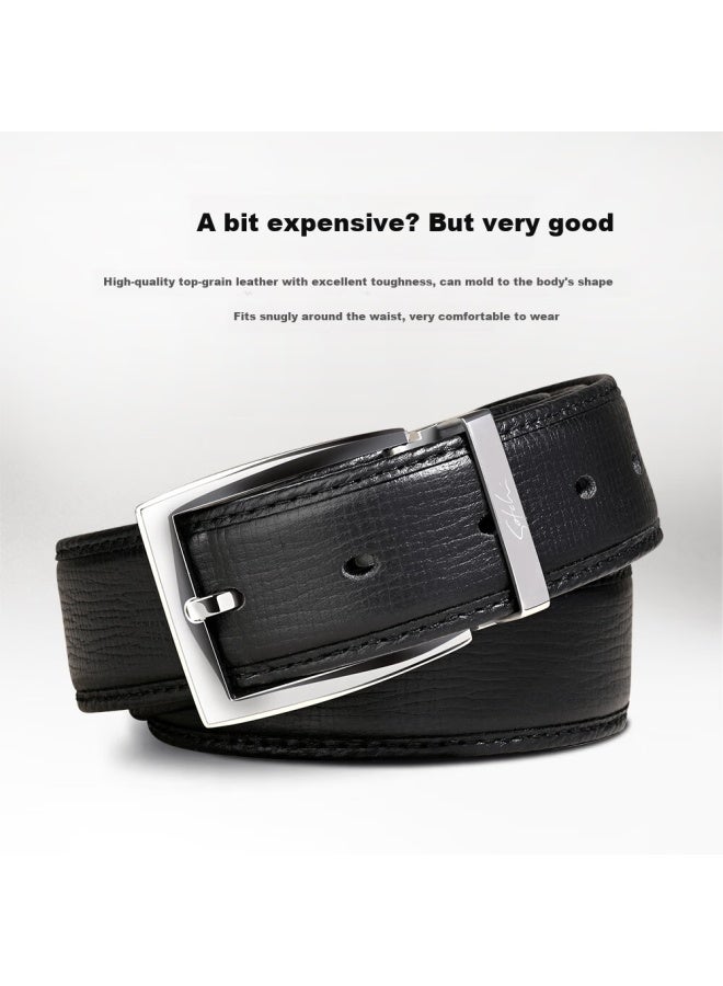 Satchi Men's Luxury First Layer Cowhide Business Pin Buckle Belt Waistband Gift For Boyfriend Husband Birthday 120 - Image 3