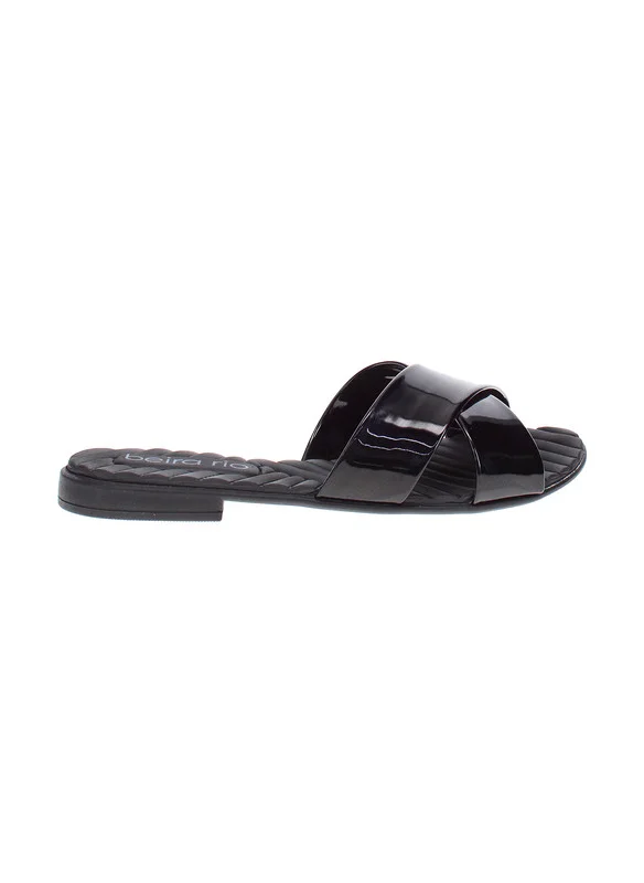 بيرا ريو Beira Rio Ladies Flat Sandals Black | Made In Brazil