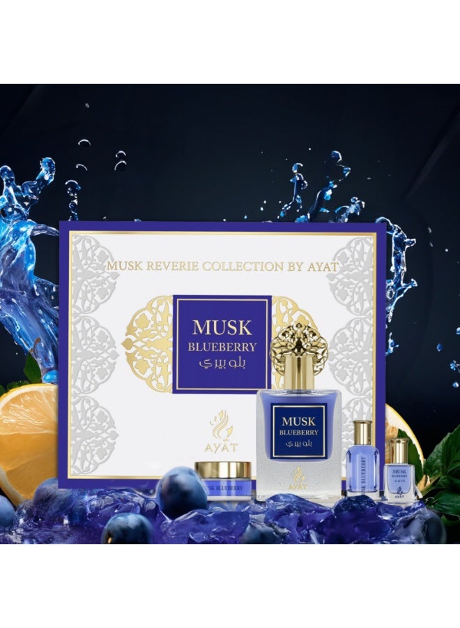 Ayat Perfumes Musk Blueberry Musk Gift Set – Eau de Parfum + Body Spray + Lotion – Sweet Blueberry, Musk & Amber – Long Lasting Unisex Arabian Set - Image 4