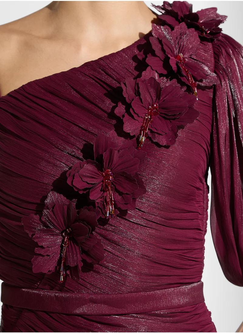 Namshi x One Shoulder Ruched Dress