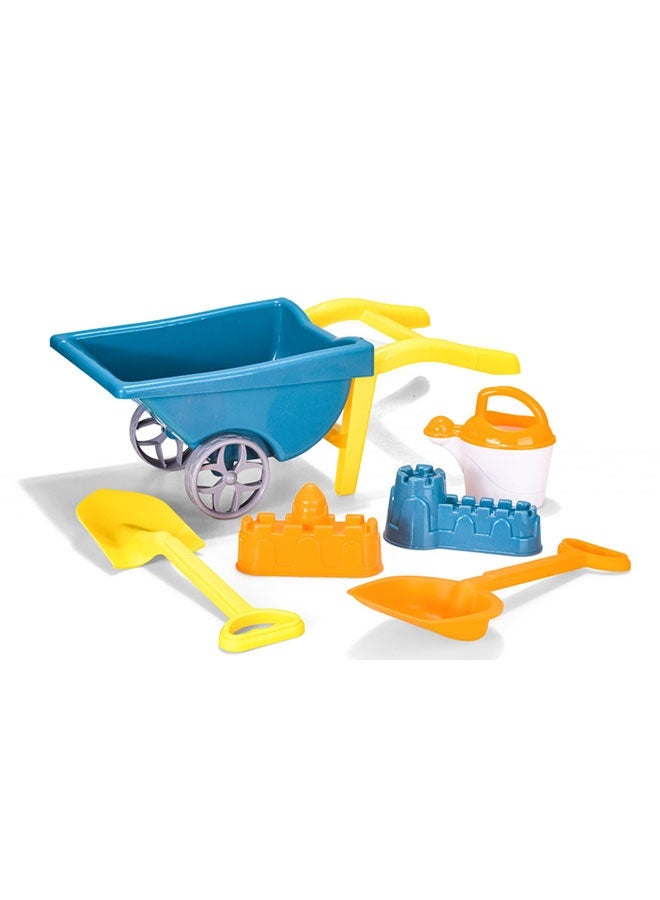 JSAITOYS 6pcs Set Plastic Trolley Play Toy Sand Bucket and Shovel Set Toy Summer Beach Outdoor Toys - Image 1