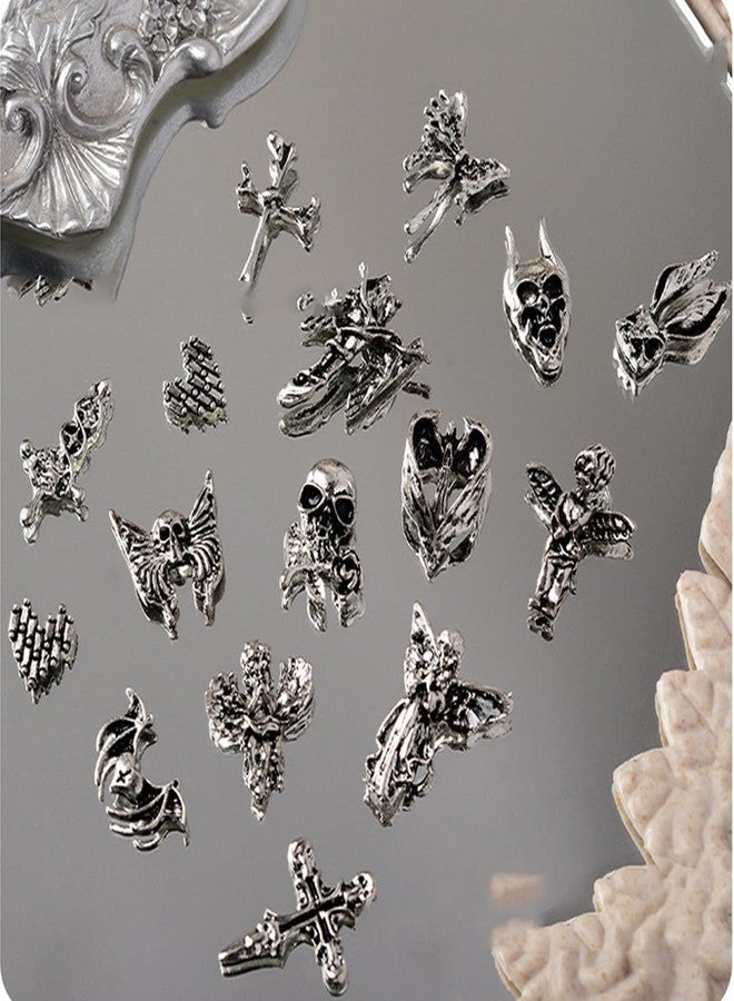 LIFOOST 3D Nail Charms - 30PCS Skull, Love, Metal Vintage Nail Art Decor for DIY and Cellphone - Image 4
