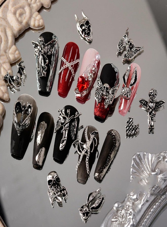 LIFOOST 3D Nail Charms - 30PCS Skull, Love, Metal Vintage Nail Art Decor for DIY and Cellphone - Image 3