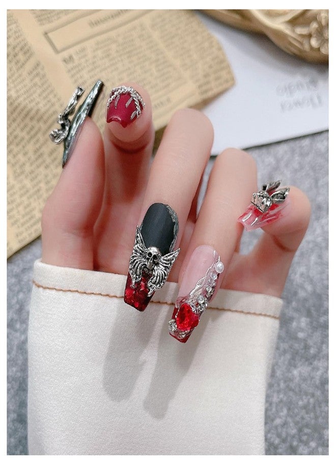LIFOOST 3D Nail Charms - 30PCS Skull, Love, Metal Vintage Nail Art Decor for DIY and Cellphone - Image 5