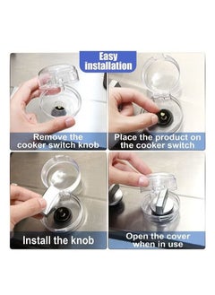 Realfrog 8PCS Transparent Stove Knob Covers Kitchen Gas Stove Knob Covers Safety Oven Knob Covers Toddler Child Proof Kitchen Safety Guard Easy to Install for Home Kitchen  - Image 5
