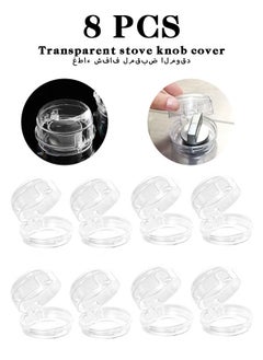 Realfrog 8PCS Transparent Stove Knob Covers Kitchen Gas Stove Knob Covers Safety Oven Knob Covers Toddler Child Proof Kitchen Safety Guard Easy to Install for Home Kitchen  - Image 1