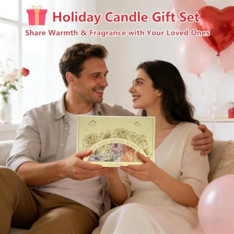 Scented Candles Gift Set 6 Pack Ramadan Gifts for Women, Lavender Aromatherapy Candle, Natural Soy Wax Long Lasting, for Diwali, Navratri, Valentine, Anniversary, Housewarming - Image 4