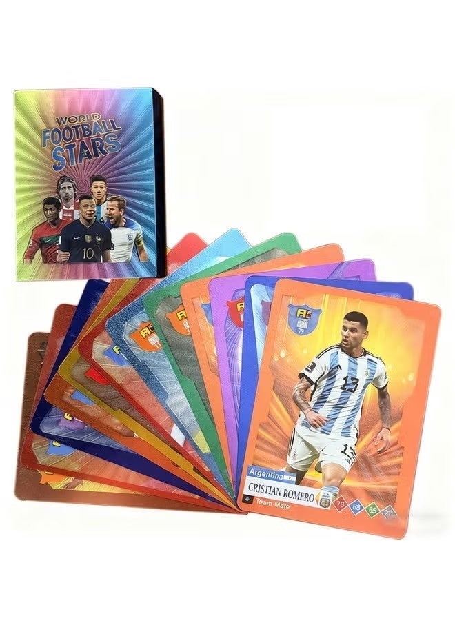 HOMESTAR 55 PCS Soccer Trading Cards, World Cup Soccer Cards Shimmering Gold, World Cup Soccer Star Cards, Football Cards, No Repetition, Colorful - Image 1