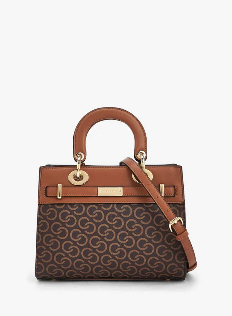 Celeste Monogram Print Tote Bag With Handles