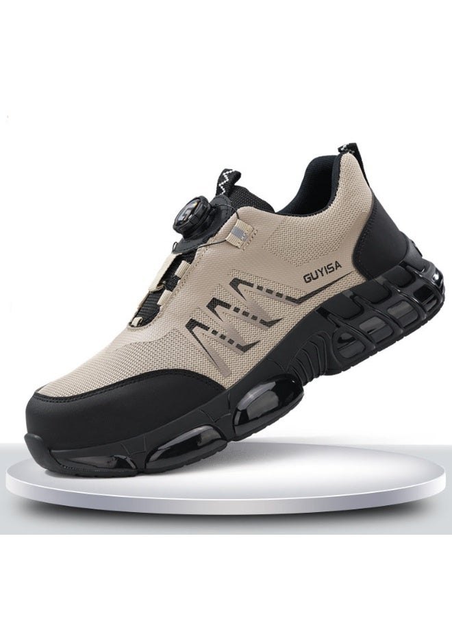 GUYISA Rotating Buttons Work Safety Shoes For Men Men Steel Toe Shoes Puncture-Proof Men Work Sneakers Lightweight Protective Boots - Image 1