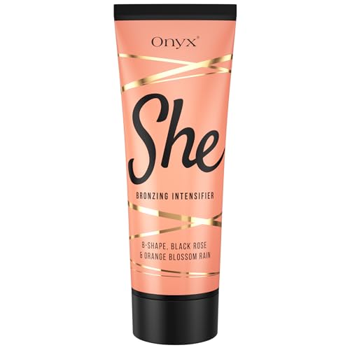 Onyx She Tanning Lotion for Tanning Beds  Indoor Tanning Bed Lotion with Bronzer  Accelerator Moisturizing  Conditioning Lotion for Women Soothing Bronzing Intensifier for Fair Skin