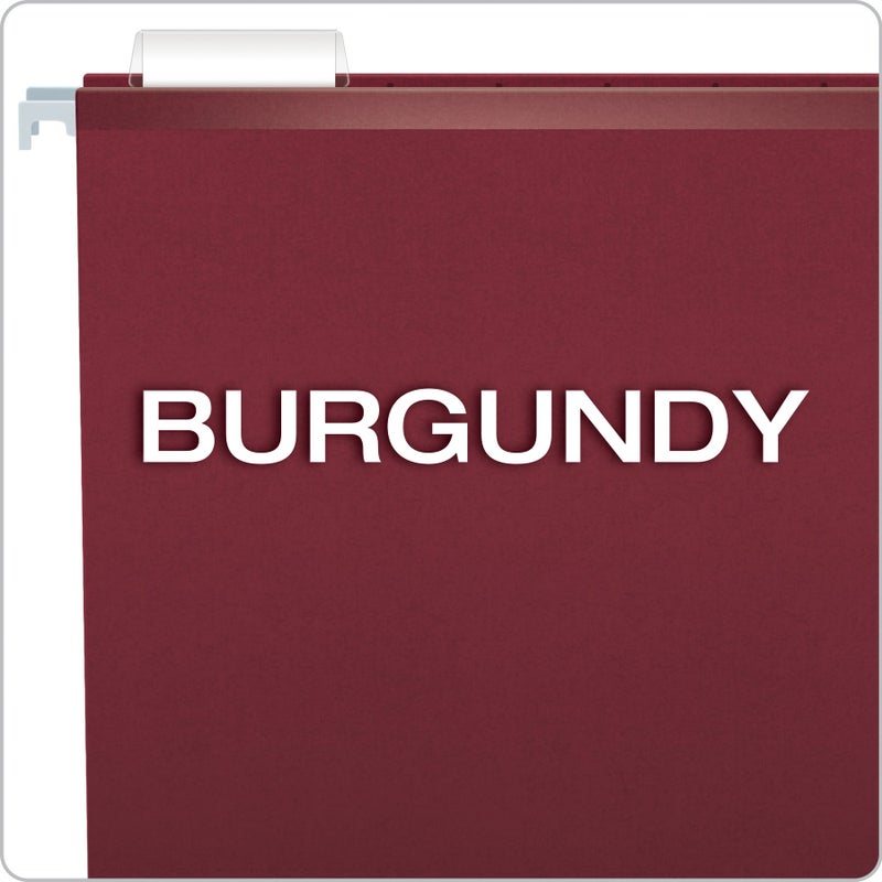 Pendaflex Esselte PFX415315BUR Pendaflex Reinforced Hanging Folders, Legal Size, Burgundy, 1/5 Cut, 25/BX (4153 1/5 BUR) - Image 3