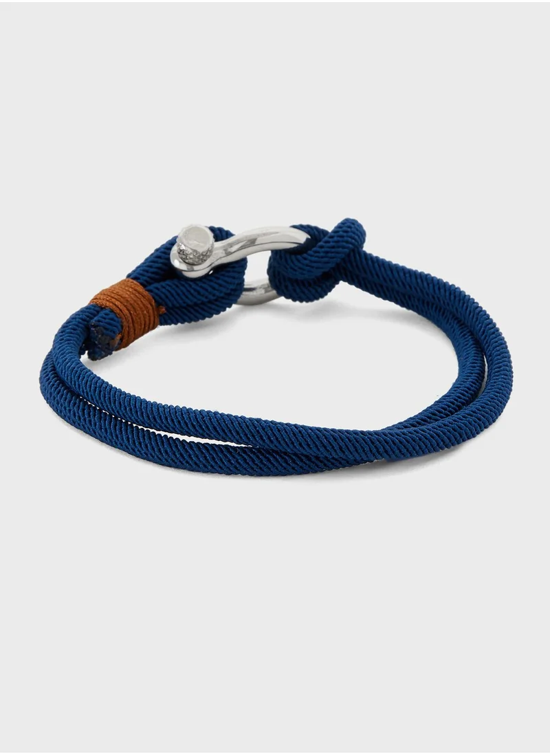 Robert Wood Stainless Steel Cord Bracelet