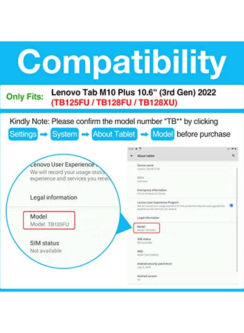Screen Protector for Lenovo Tab M10 Plus 3rd Gen 10.6 Inch (TB125FU TB128FU TB128XU 2022 Release) - Image 3