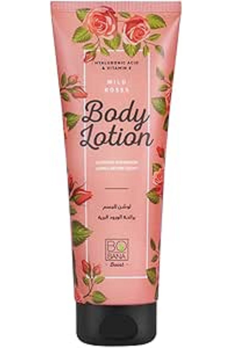 بوبانا لوشن للجسم من بوبانا لترطيب طويل الأمد، مناسب للبشرة الجافة، برائحة الورود البرية