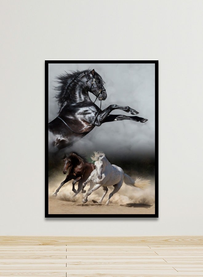 4gdran Canvas Wall Art For Wall Decoration, Horse Design,with a Hollow Frame,Size (120x80),One Piece  - Image 2
