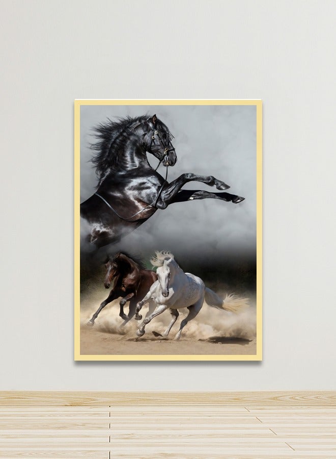 4gdran Canvas Wall Art For Wall Decoration, Horse Design,with a Hollow Frame,Size (120x80),One Piece  - Image 1
