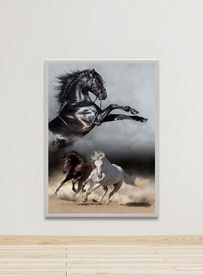 4gdran Canvas Wall Art For Wall Decoration, Horse Design,with a Hollow Frame,Size (120x80),One Piece  - Image 3