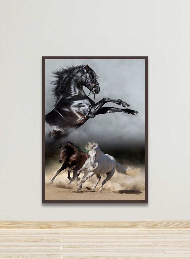 4gdran Canvas Wall Art For Wall Decoration, Horse Design,with a Hollow Frame,Size (120x80),One Piece  - Image 4