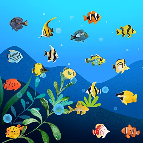 SCAHOW 18PCS Tropical Fish Toys for Kids Plastic Assorted Miniature Sea Creatures Toys Fake Toy Fish Mini Ocean Animal Figures for Toddlers - Image 5