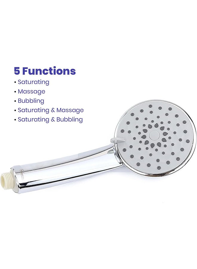 Home Pro Home Pro Shower Head with 5 Function High Pressure Handheld Shower Adjustable Shower Head -Food Grade Silicone Spout-Universal Shower Heads-Chrome Ultra-Thin Best Pressure Boosting Shower Head - Image 4