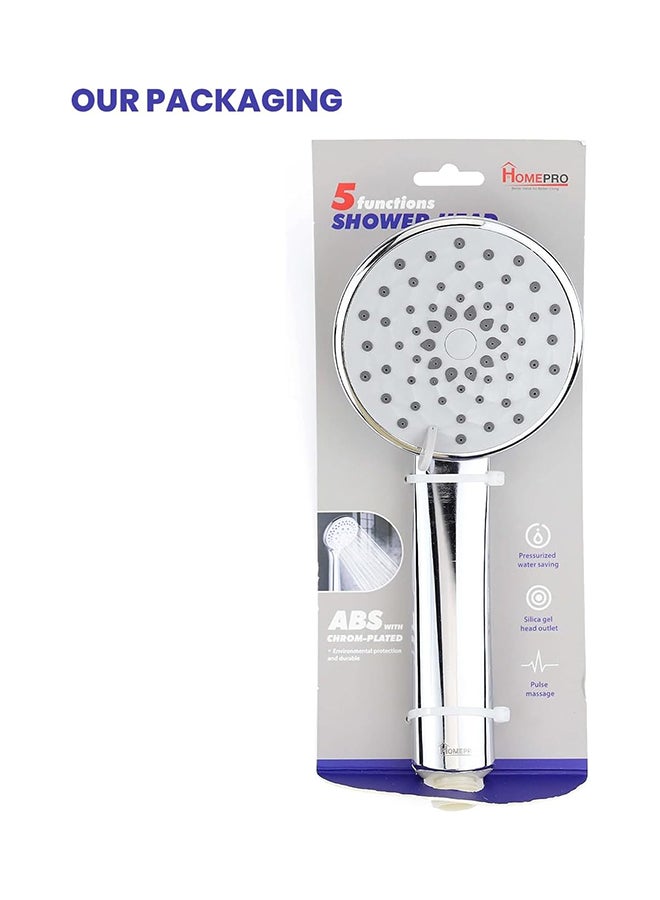 Home Pro Home Pro Shower Head with 5 Function High Pressure Handheld Shower Adjustable Shower Head -Food Grade Silicone Spout-Universal Shower Heads-Chrome Ultra-Thin Best Pressure Boosting Shower Head - Image 2