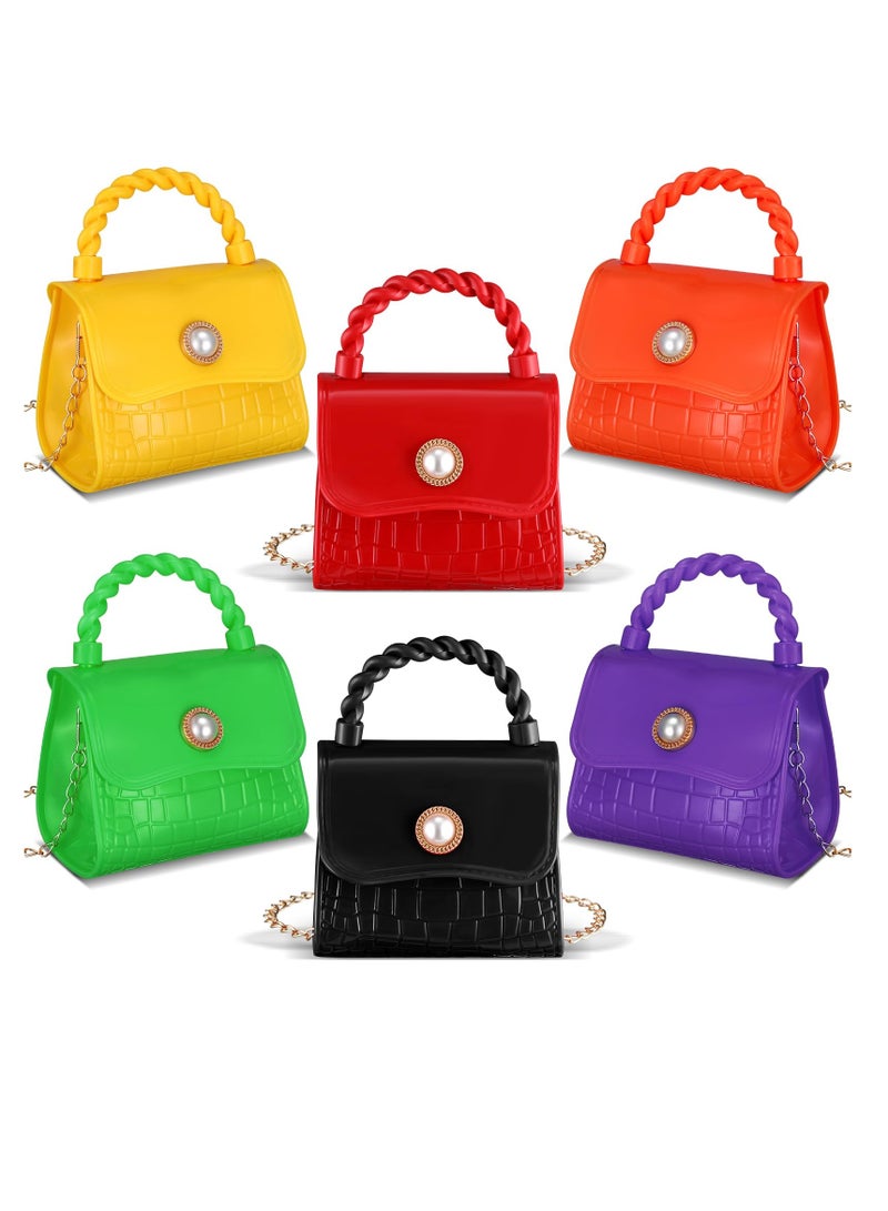 Excefore Set of 6 Toddler Crossbody Bags - Mini Purses for Women, Girls, and Bridesmaids - Small Top-Handle Handbags - Great Gift for Women's Day - Image 1
