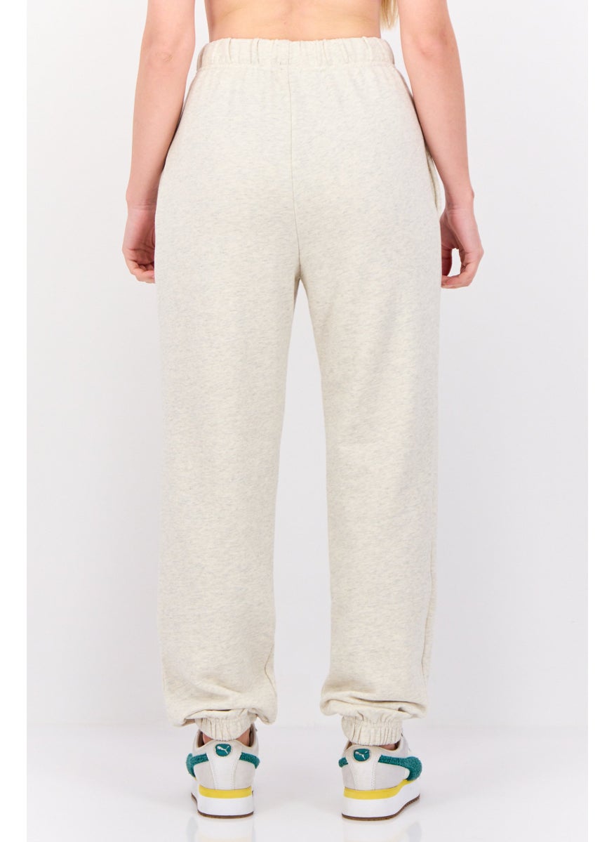 NIA Women Regular Fit Plain Jogger Sweatpants, Beige  - Image 3