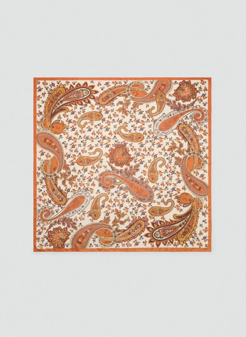 MANGO Paisley Satin Scarf  - Image 1