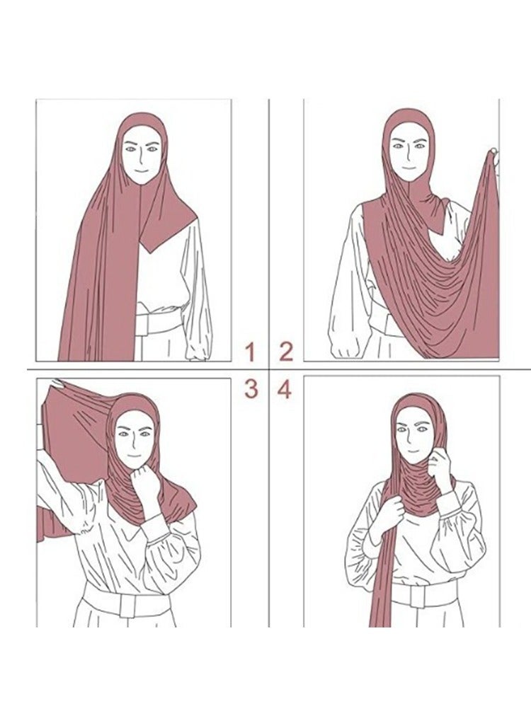 ISI Jersey Cotton Scarf Elastic Scarf Muslim Instant Hijab Mercerized Cotton Shawl Women Soft Jersey Scarf - Image 4