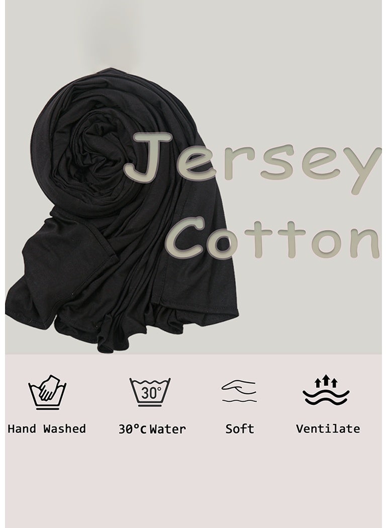 ISI Jersey Cotton Scarf Elastic Scarf Muslim Instant Hijab Mercerized Cotton Shawl Women Soft Jersey Scarf - Image 5