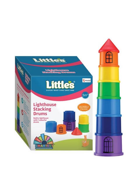 Lighthouse Stacking Drums | Activity Toy For Babies I Multicolor I Infant & Preschool Toys I Develops Motor & Reasoning Skills