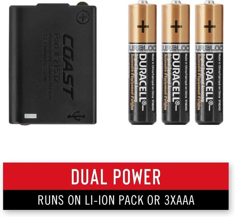 Coast مصباح رأس LED قابل لإعادة الشحن COAST FL75R بقوة 530 لومن بلونين مع تركيز دوار باللون البرتقالي - Image 5