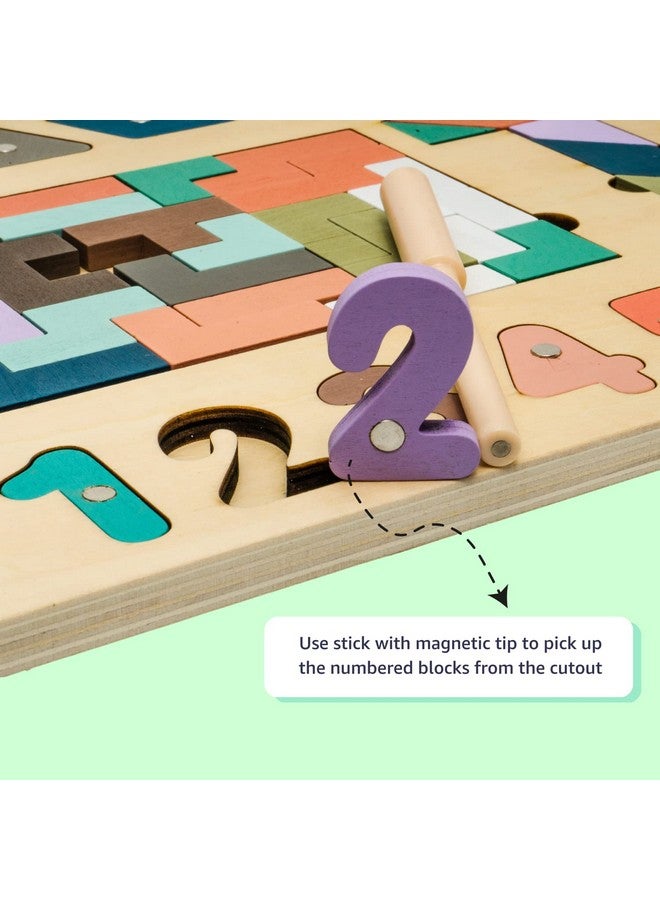 Cubelelo 5-in-1 Wooden Puzzle Board|Brain Booster Interactive Toy Game for Children|Promotes Creativity,Fine Motor Skill & Shape Recognition|Colorful Wooden Jigsaw Tangram Puzzles for Kids Boys Girls - Image 3