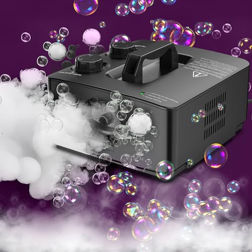 ArtCreativity Fog Bubble Machine 2 in 1 Smoke Bubble Machine with Fog and Bubble Liquid 200 ml Each Smoke Bubble Maker for Spooky Outdoor or Indoor Haunted House Decorations - Image 1