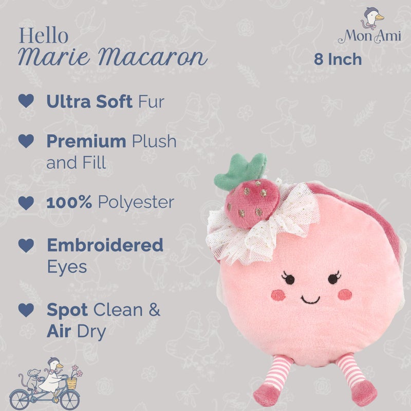 MON AMI Marie Macaron Stuffed Toy | 8-Inch Soft & Squishy Food Plush | Adorable Macaron Plushie for All Ages | Whimsical Nursery & Playroom DÃ©cor - Image 2