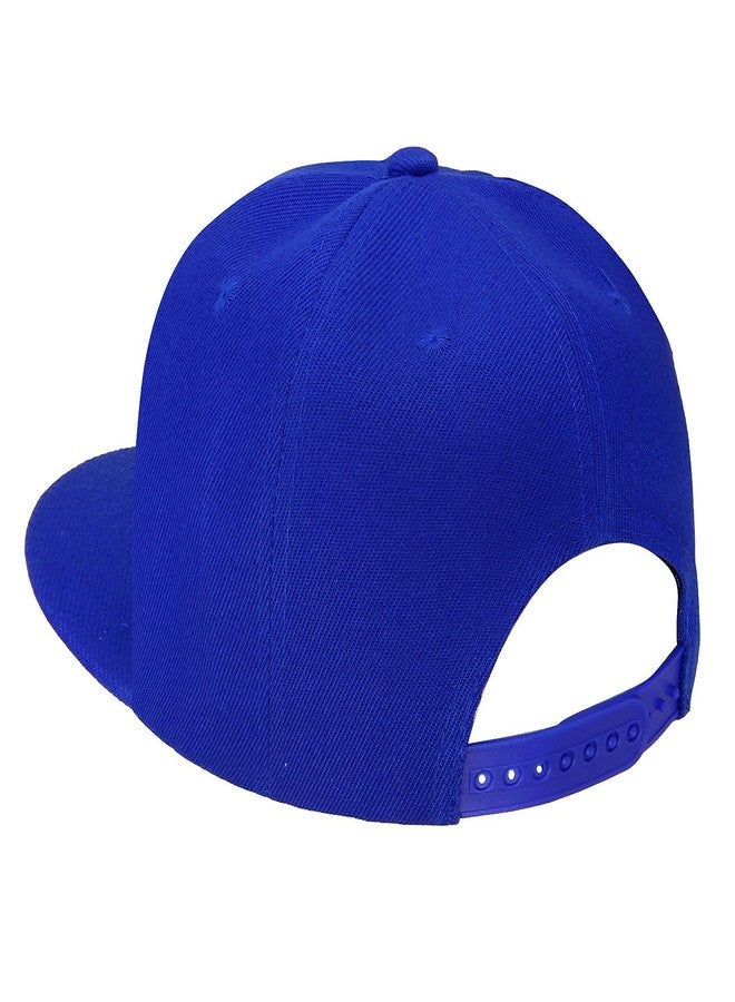 Falari Snapback Hat Cap Hip Hop Style Flat Bill Blank Solid Color Adjustable Size G201-13-Royal - Image 3