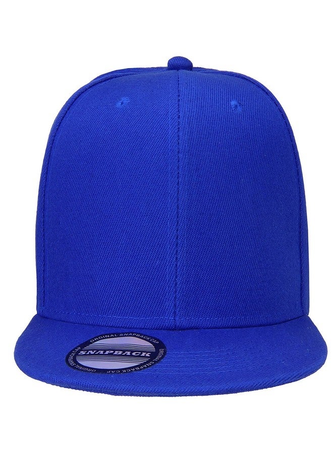 Falari Snapback Hat Cap Hip Hop Style Flat Bill Blank Solid Color Adjustable Size G201-13-Royal - Image 4