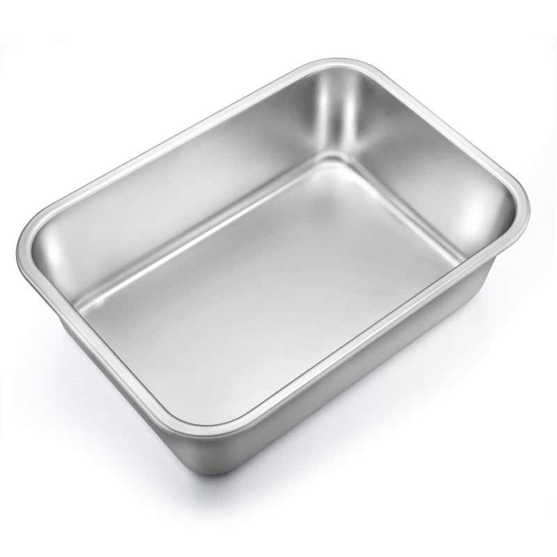 TeamFar Lasagna Pan Rectangular Cake Pan Brownie Bake Dish Stainless Steel 12751032 Heavy Duty  Healthy Deep Side  Brushed Surface Easy Clean  Dishwasher safe