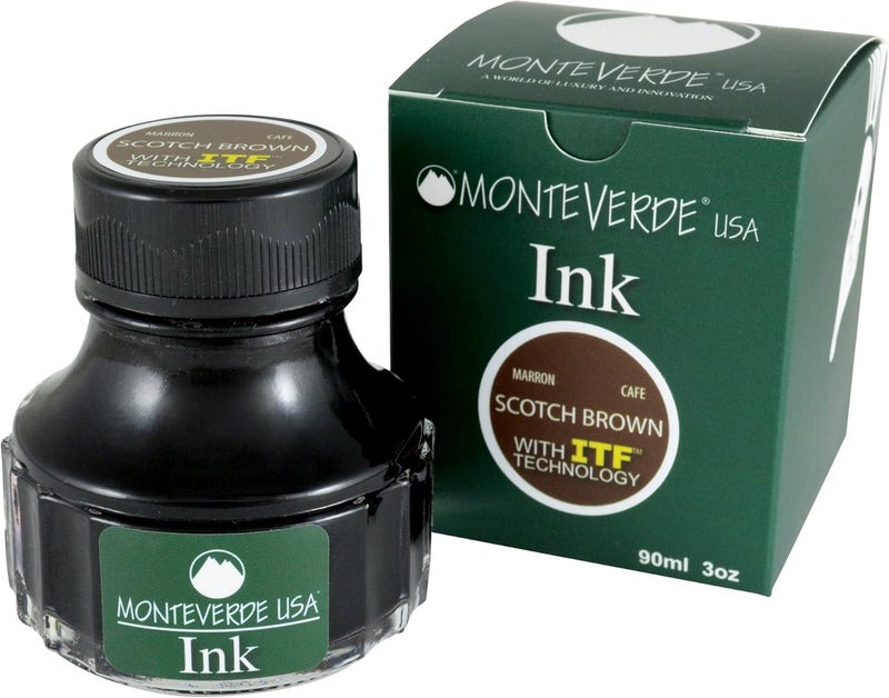 Monteverde USA Ink with ITF Technology, 90 ml Scotch Brown (G308BN) - Image 4