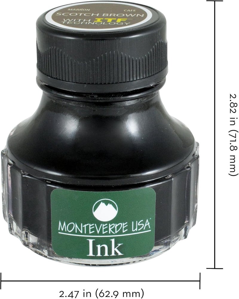 Monteverde USA Ink with ITF Technology, 90 ml Scotch Brown (G308BN) - Image 2