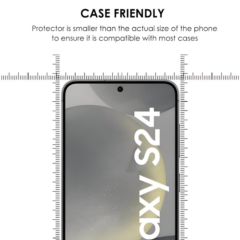 SPCORE Tempered Glass Screen Protector Guard Compatible For Samsung Galaxy S24 5G (Black) Edge To Edge Coverage With Easy Installation Kit - Image 5
