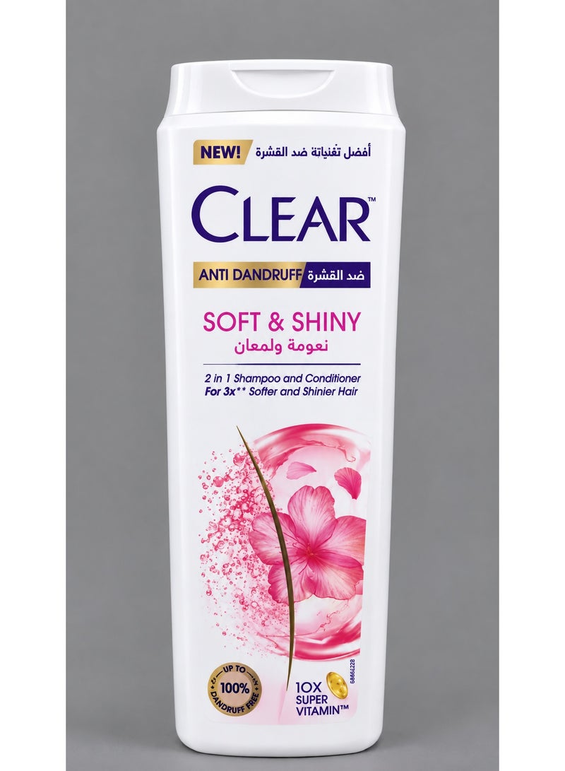 CLear Women's Anti Dandruff Shampoo Soft & Shiny 600 ML Promo - Image 1