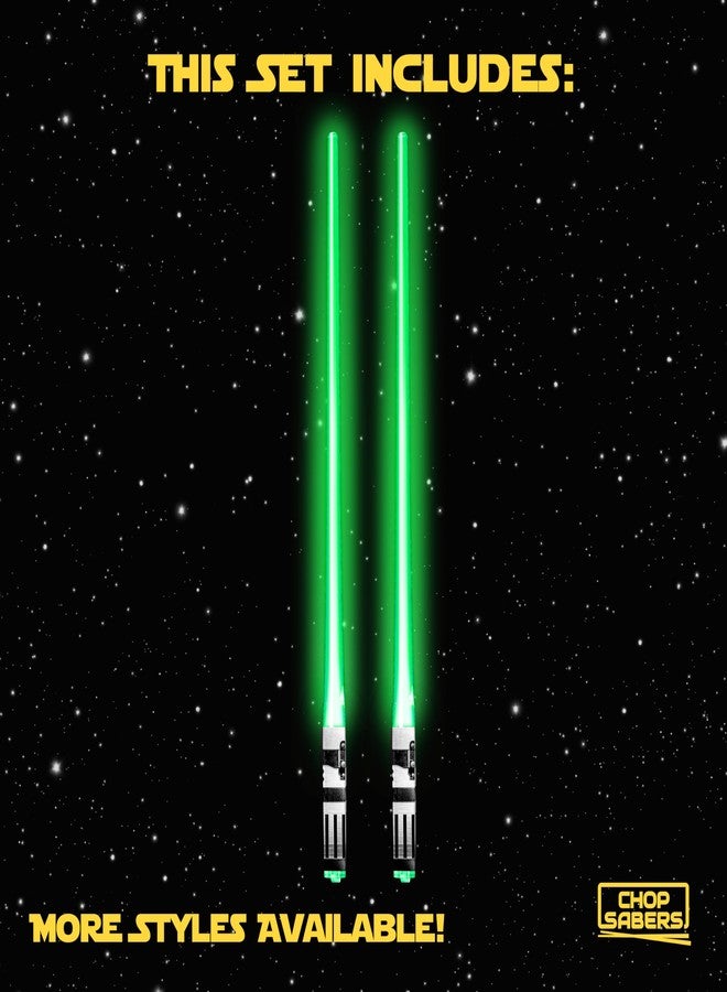 ChopSabers Sabers Chop Lightsaber Led Light Up Chopsticks 1 Pair Skywalker Green - Image 3