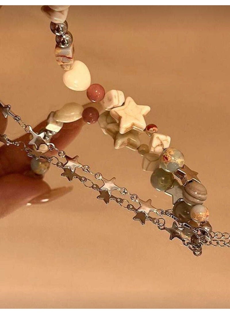 White Turquoise Beaded Bracelet - Image 2