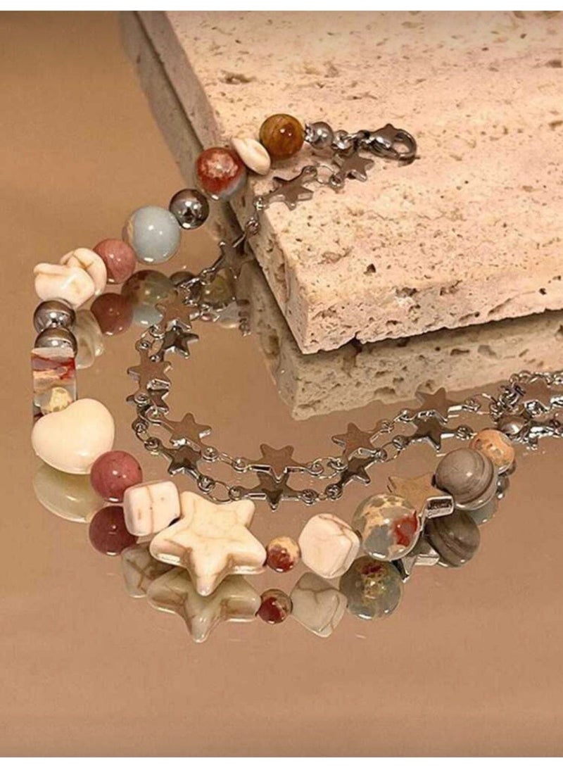 White Turquoise Beaded Bracelet - Image 3