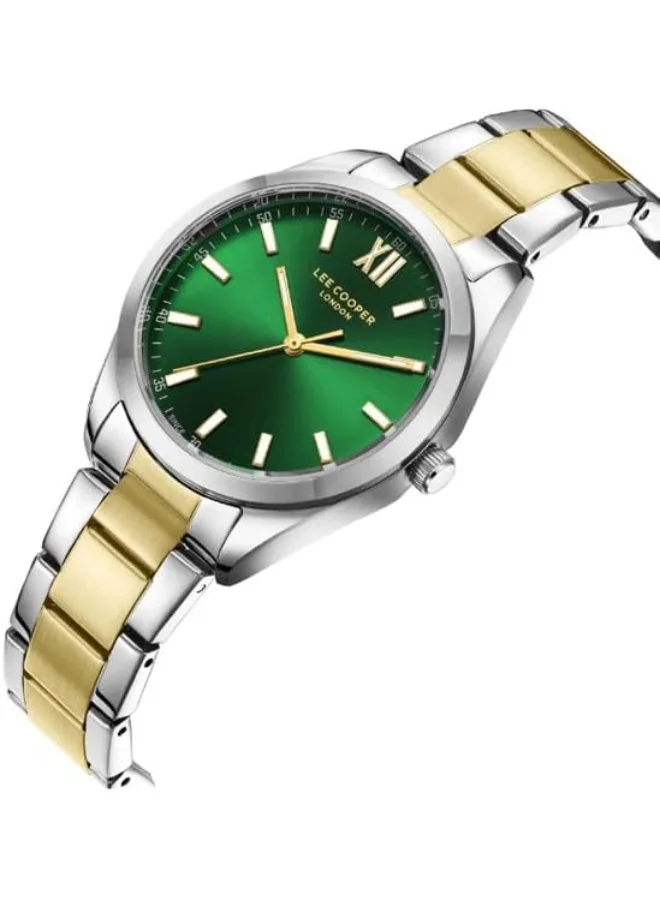 لي كوبر Lee Cooper Women's PC21S2M Movement Watch, Analog Display and Metal Strap - LC08014.270, Green