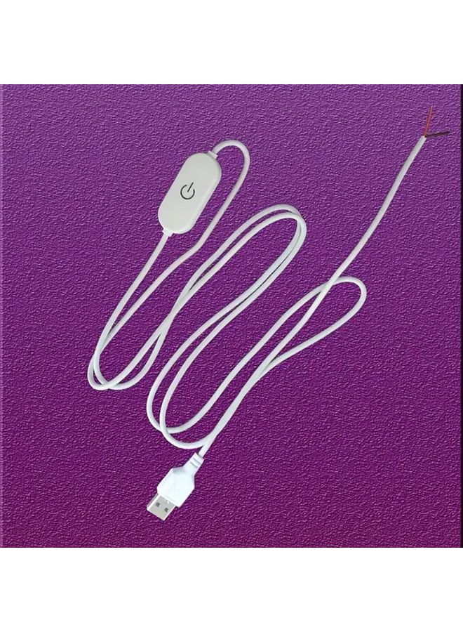 White USB Touch Dimming Color Temperature Switch Cable 5V Dual Control For LED Lights Smart Home - Image 1